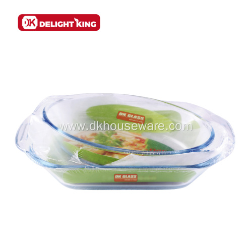 Round Borosiliacte Glass Bakeware Set Baking Dish Customized